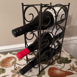 Elegant Black Metal Wine Rack